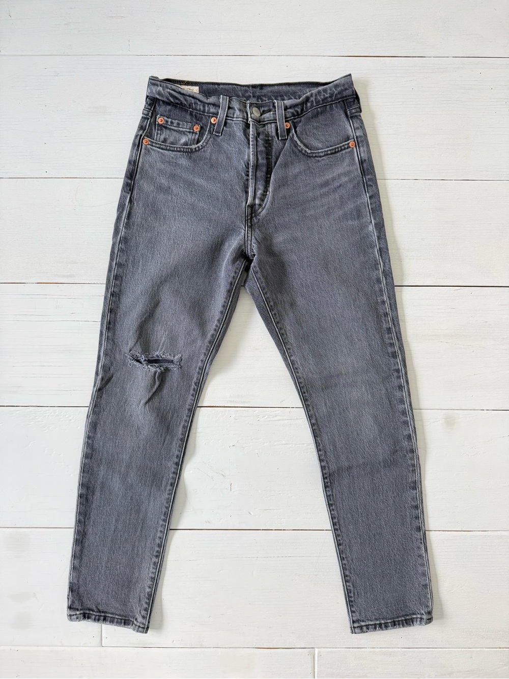 Levi's 501 skinny High-Rise Charcoal Gray Jeans 25/28